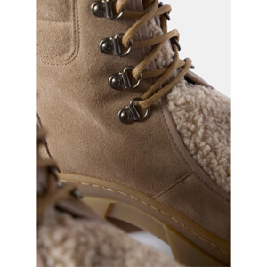 Mint Velvet Neutral Borg Suede Hiking Boots